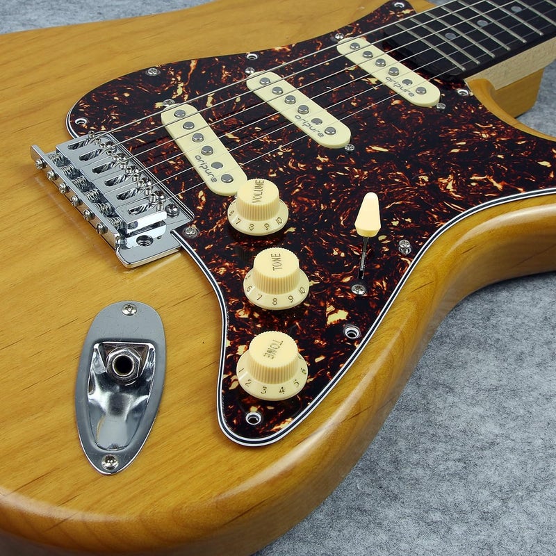 FLEOR Speed Control Knobs 2T1V Guitar Knob Set Cream with Golden Scale Fit ST Style Electric Guitar Part - Image 3